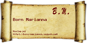Born Marianna névjegykártya